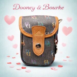 DOONEY & BOURKE Vintage Multicolor DB Monogram Mini Pouch | EUC
